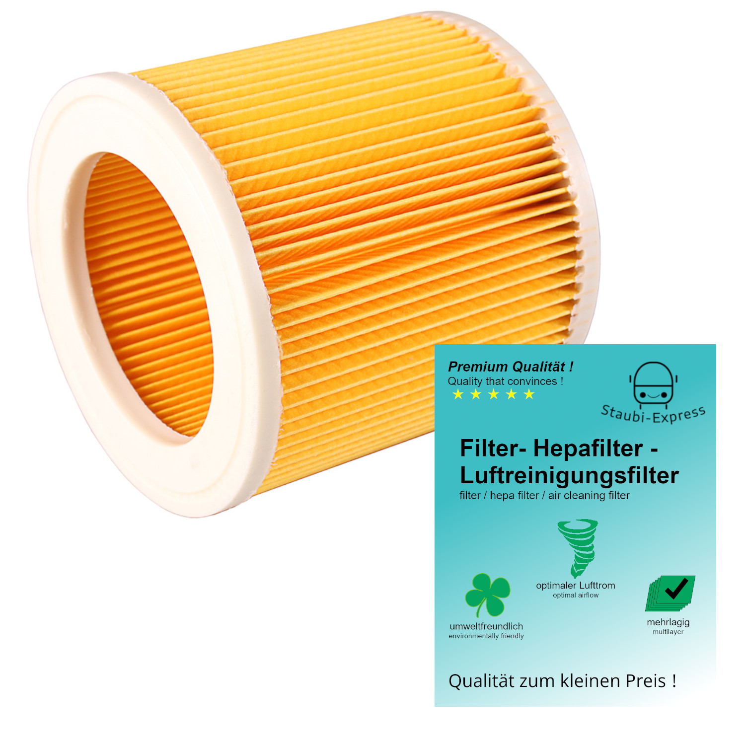 Kartuschenfilter für Kärcher A2024, A2101, 6.414-552.0, Dewalt, Hoover